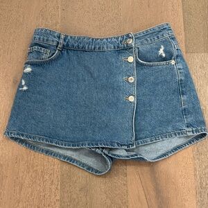Zara Distressed Denim Skort